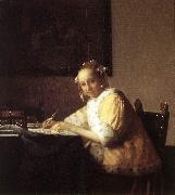A Lady Writing a Letter, Jan Vermeer